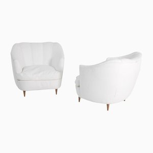 White Armchairs by Gio Ponti for Casa e Giardino, Set of 2