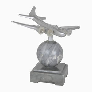 Sculpture d'Avion Art Déco en Fonte d'Aluminium