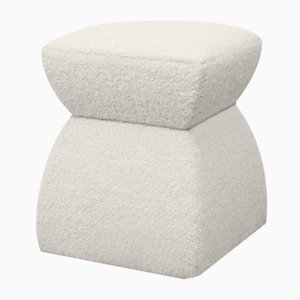 Pouf Cusi in cotone mohair bianco di KABINET