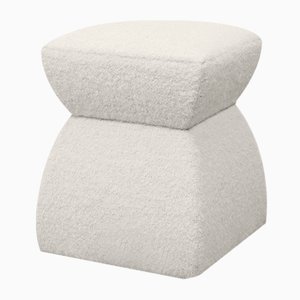Cusi Pouf in White Cotton Mohair from KABINET