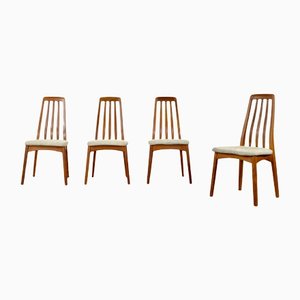 Mid-Century Scandinavian Teak & Wool Dining Chairs, 1960s, Set of 4
