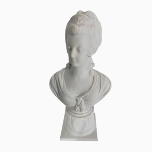 Busto de María Antonieta de porcelana biscuit, siglo XIX