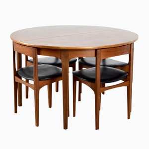 Mid-Century Extendable Teak Dining Table & Chairs from Nathan, 1960s, Set of 5