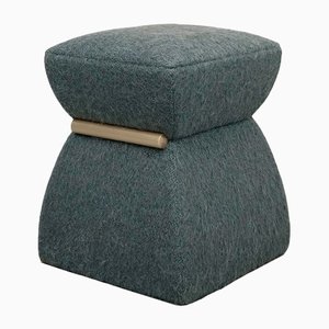 Cusi Pouf with Handle in White Mohair from KABINET