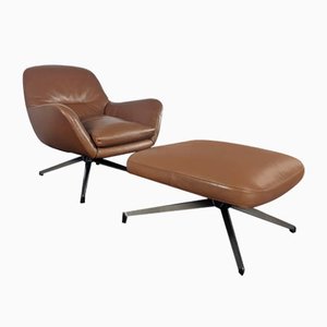 Jensen Lounge Chair & Footstool from Minotti, Set of 2