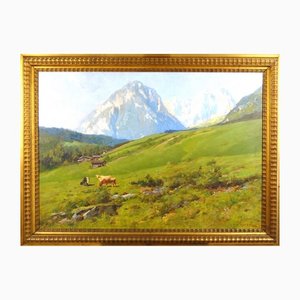 G. Garzolini, Mountain Landscape, 1910s, Oil on Panel, Framed