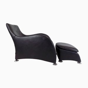 Leather Armchair with Ottoman by Montis Loge for Gerard Van Den Berg