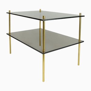 Brass & Smoked Glass Side Table, 1960s