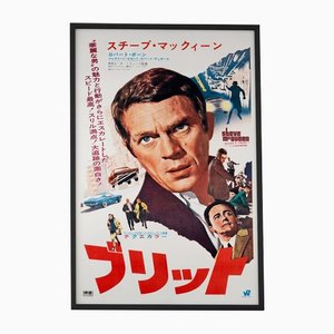 Affiche de Film Originale de Steve McQueen Bullitt, Japon, 1968