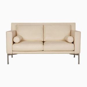 Cream Leather Two Seater Couch from Walter Knoll