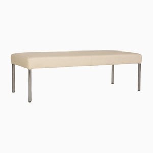 Cream Jason Leather Bench from Walter Knoll / Wilhelm Knoll