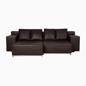 Dark Brown Leather Corner Sofa from Strässle Taurus