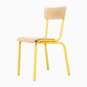 French Yellow Mullca Stacking Chair, 1970s, Set of Five