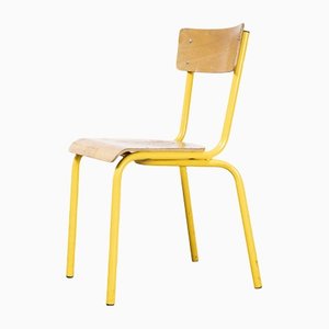 French Yellow Mullca Stacking Chair,1970s, Set of Eight
