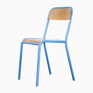 French Light Blue Stacking Chair from Mullca, 1970s
