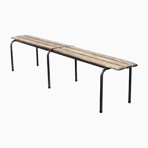 French Long Slatted Bench from Mullca, 1940s