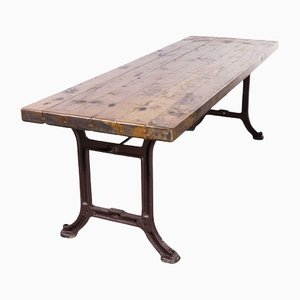 French Industrial Rectangular Heavy Cast Table, 1950s