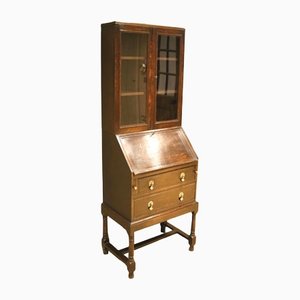 Small Dark Oak Bureau Bookcase from Heals