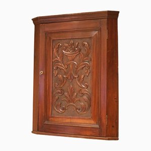 Carved Walnut Wall Cabinet