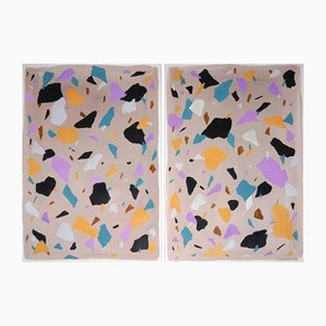 Natalia Roman, Abstrakte Muster in Pastelltönen, 2022, Acryl auf Aquarellpapier