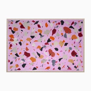 Natalia Roman, Pink Terrazzo Explosion, 2022, Acrylic on Watercolor Paper