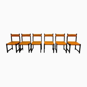 Brutalist Dining Chairs by Emiel Veranneman for Decoene, 1970s, Set of 6