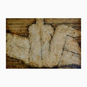John Emanuel, Horizontal and Vertical Figures, Oil on Wood, Framed