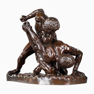 Escultura The Wrestlers de bronce