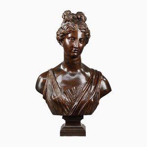 Busto de mujer neoclásico de bronce, década de 1900