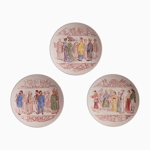 French Faïence Plates, Set of 3