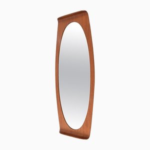 Mid-Century Italian Curved Wood Wall Mirror by Franco Campo and Carlo Graffi, 1960s