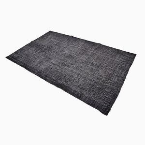 Vintage Distressed Anthracite Gray Rug