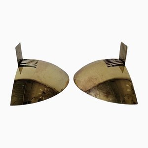 French Arc Shaped Brass Sconces, 1960s