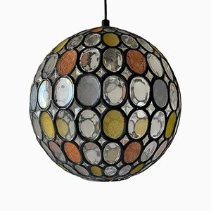 Iron & Colorful Glass Ceiling Lamp from Limburg, Germany, 1960s