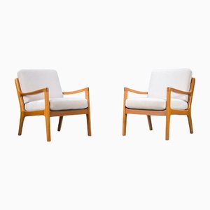 Mid-Century Teak Senator Lounge Chairs by Ole Wanscher, Set of 2