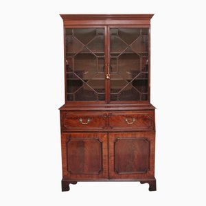 Early-19th Century Flame Mahogany Secretaire Bookcase, Set of 3