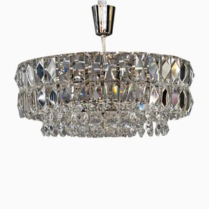 Nickel Crystal Chandelier from Bakalowits & Söhne, 1950s