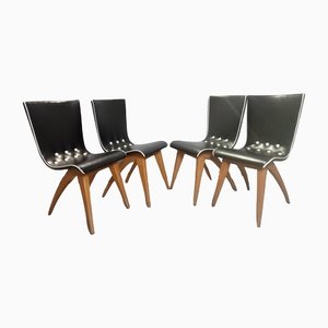 Swing Dining Chairs by G.J. Van Os for Van Os Culemborg, 1950s, Set of 4