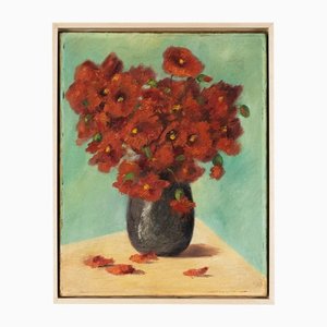 Blooming Poppy, 1929, Huile sur Toile, Encadrée