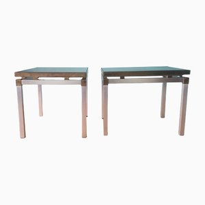 Mid-Century Steel & Brass Side Tables, 1960s, Set of 2