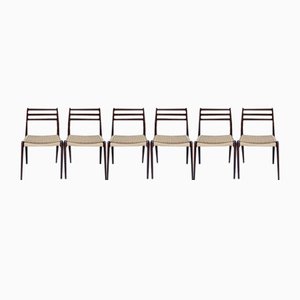 Rosewood Model 78 Dining Chairs by Niels Møller, 1960s, Set of 6