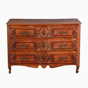 Antique Baroque Dresser in Oak with Carver, 18th Century