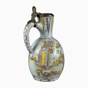 Purple & Yellow Chinoiserie Wine Jug from Delft, 1680
