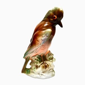 Porcelain Parrot Figurine, Perfume or Bedside Lamp, Germany, 1930s
