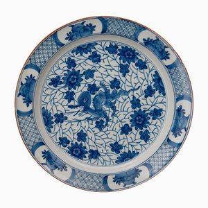 Blau-Weißer Drachen Teller von Delft