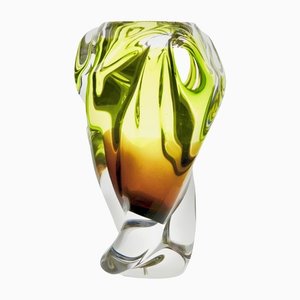 Bright Green Solid Crystal Vase