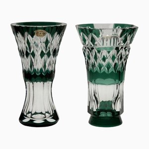 Circular Crystal Vases from Val Saint Lambert