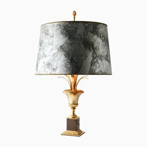 Hollywood Regency Brass Sculptural Palm Tree Table Lamp
