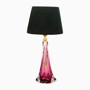 Twisted Light Crystal Glass Table Lamp from Val Saint Lambert, 1953