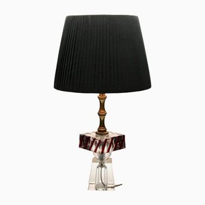 Modernist Table Lamp in Cut Crystal with Platform
